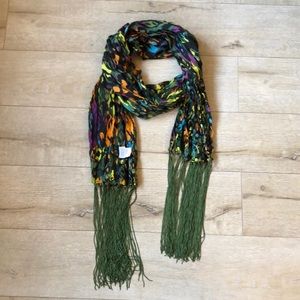 Charming Charlie Multi Colored Fringe Scarf